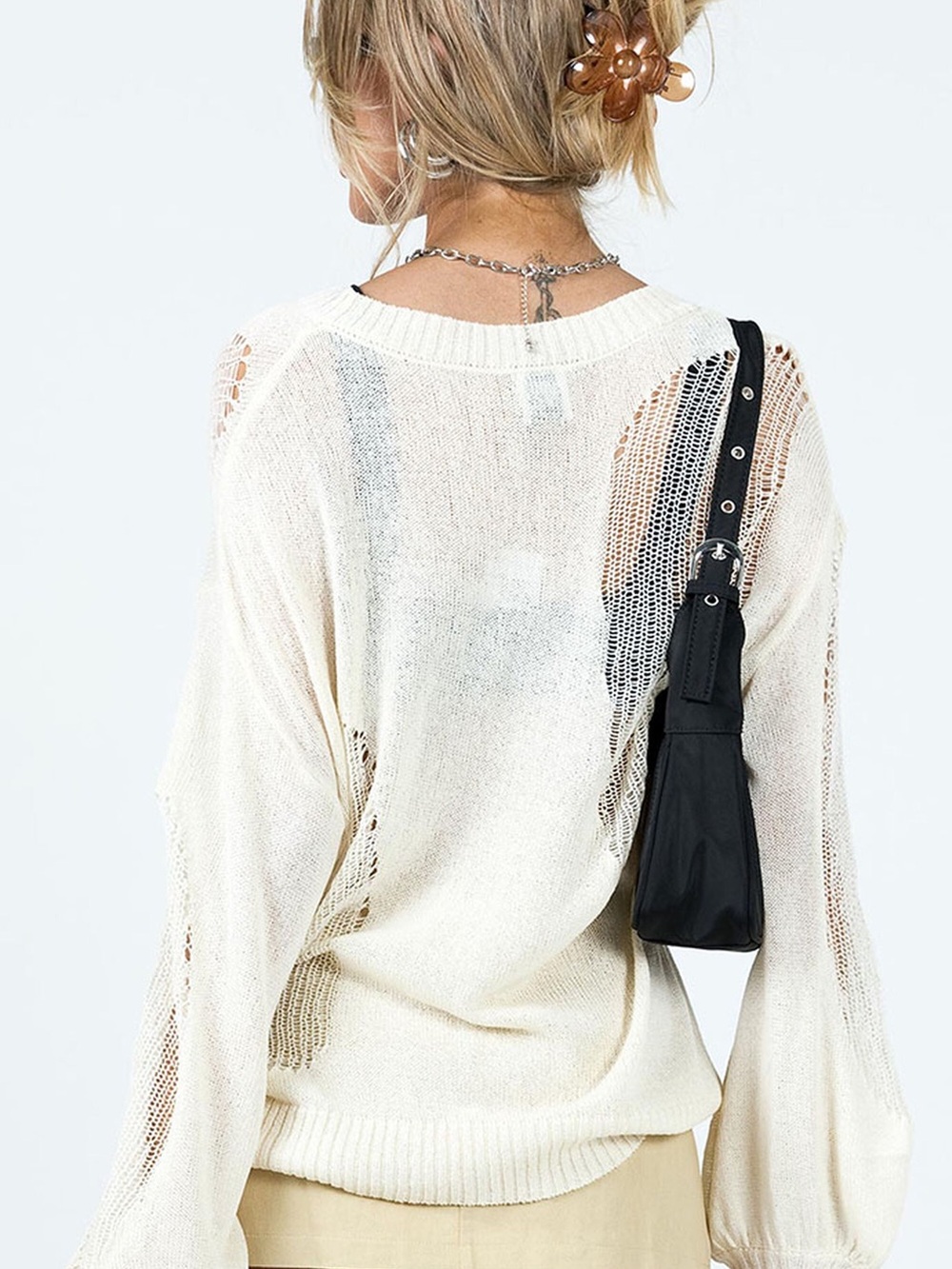 Princess Polly Wendy Oversized Open-Knit Crew Sweater - Picture 6 of 7
